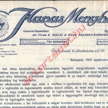 Havas Menyhért teaárjegyzék 1923