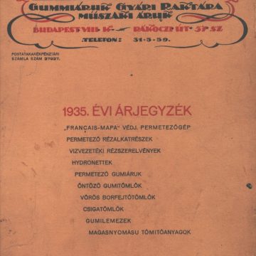 Márkus Pál Gumiáruk gyári raktára 1935