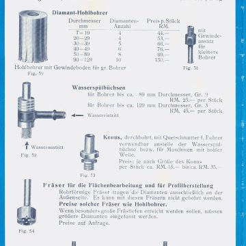 Emil Offenbacher kőfaragó szerszámok 1930