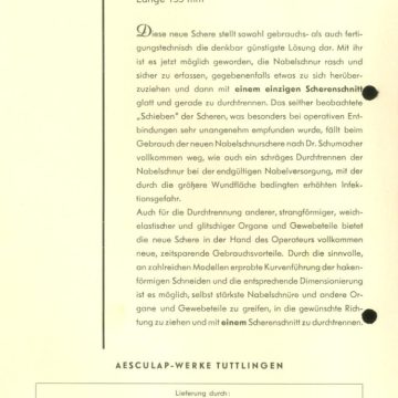 Köldökzsinór-ollók Aesculap