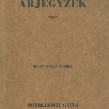 Oberländer Gyula gyógyszertári berendezések 1938