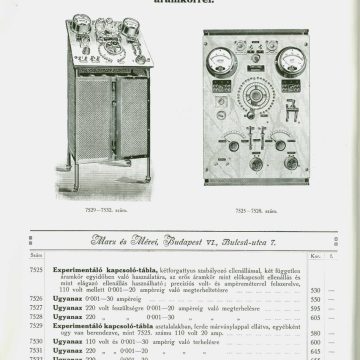 Marx és Mérei tudományos műszerek 9.sz.