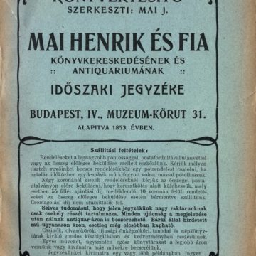 Mai Henrik és fia könyvértesítő 1911