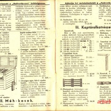 Méztermelő Hangya Szövetkezet árjegyzék 1948