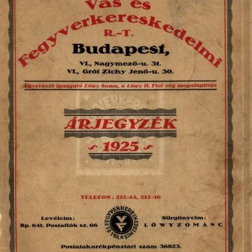 Lőwy Vas és Fegyverkereskedelmi Rt. 1925