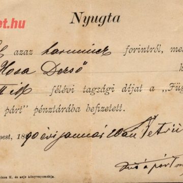 Párt tagsági díj 1890