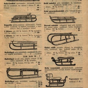 Kertész Tódor Téli Sport árjegyzék 1928